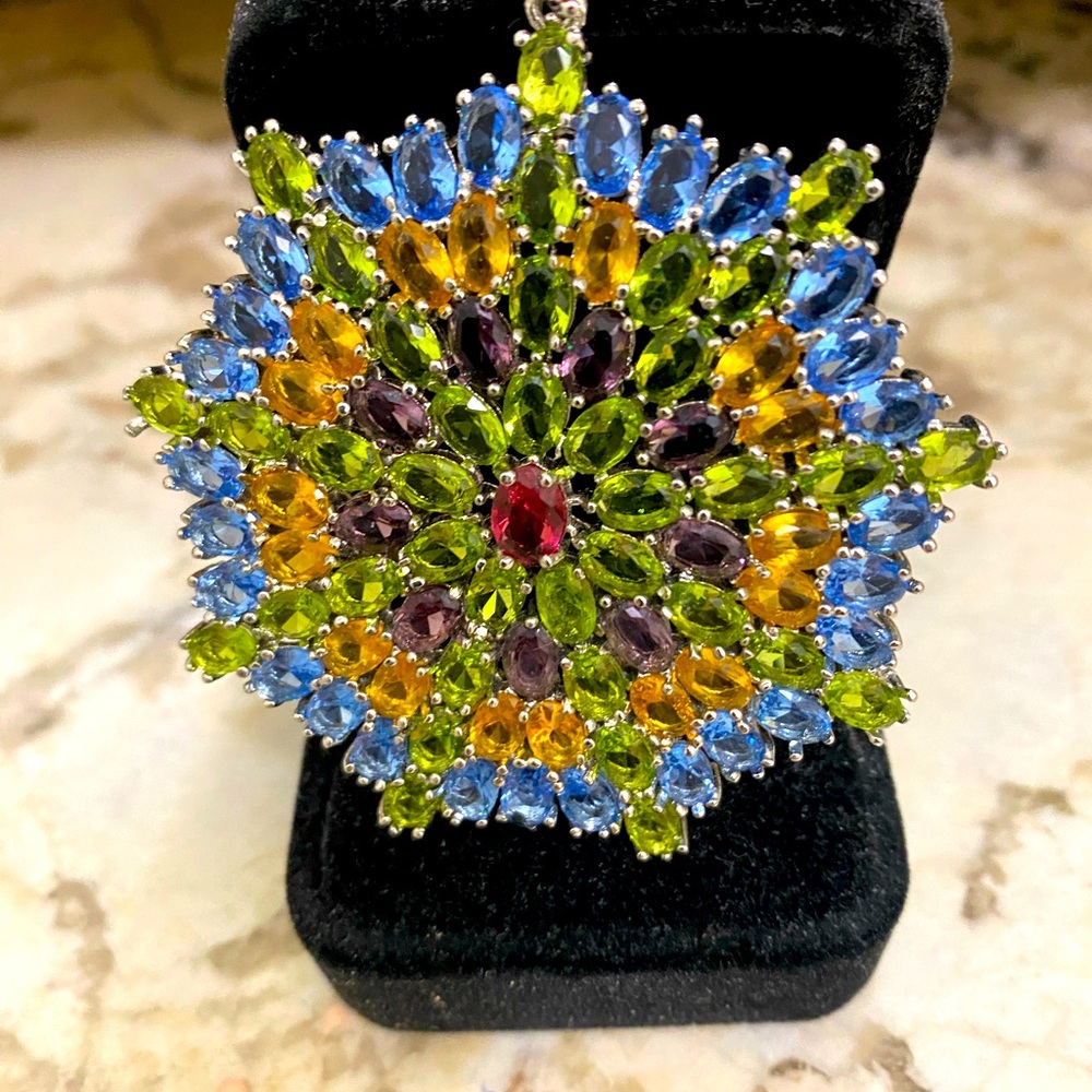 Beautiful multicolored natural topaz Pendant‼️